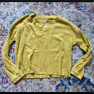 Everlane Mustard Waffle Henley S